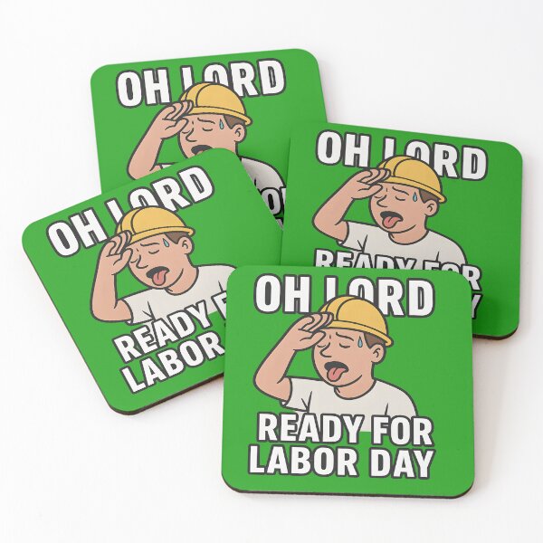 Item preview, Funny Labor Day Cartoon – Exhausted Blue-Collar Worker Humor Design designed and sold by SparkJoy-Studio.