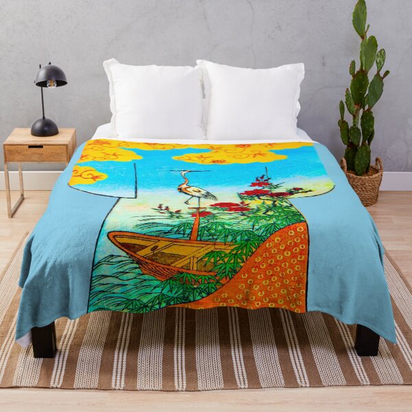 Item preview, Crane Among Blossoms – A Harmony of Sky and Water designed and sold by WheelieGdArt.
