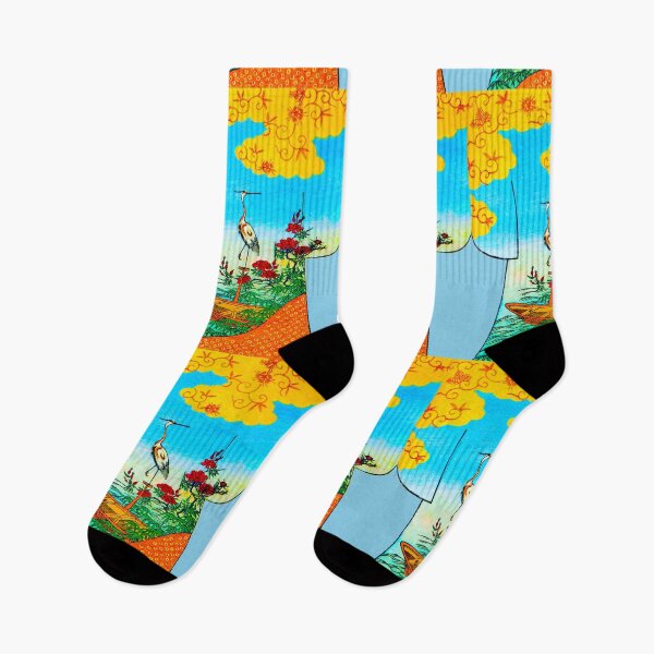 Item preview, Crane Among Blossoms – A Harmony of Sky and Water designed and sold by WheelieGdArt.
