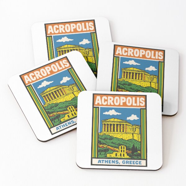 Artikelvorschau, Aufkleber Akropolis Athen im Vintage-Stil entworfen und verkauft von Decal Mania.