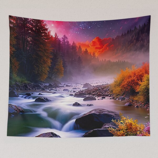 Item preview, Nighttime river landscape designed and sold by PixelParadies.