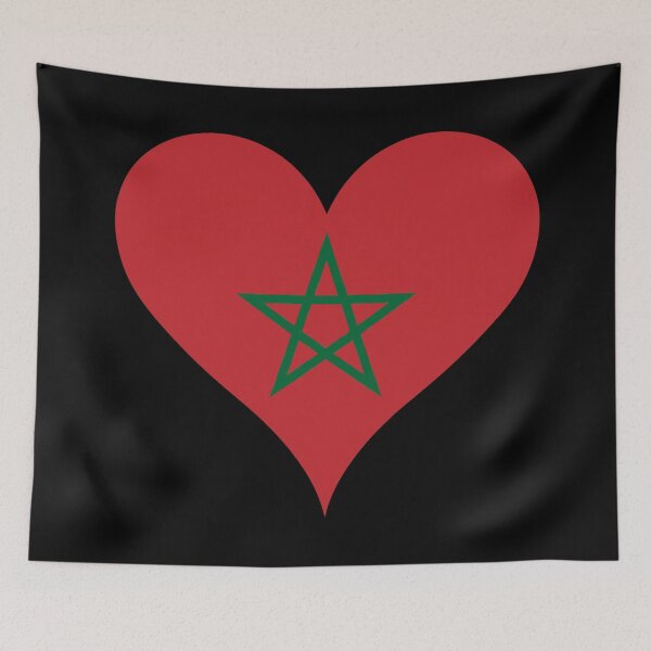 Item preview, Morocco Heart Flag designed and sold by NTGUILTY.