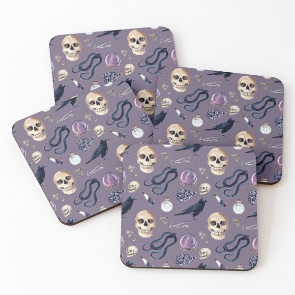 Item preview, Gothic Watercolour Floral Pattern – Skulls, Snakes, Potions and Moths designed and sold by smeraldosecrets.