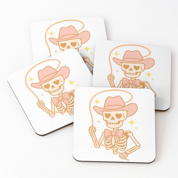 Aperçu de l'œuvre Squelette de cow-girl – Chapeau rose Halloween Esthétique occidentale créée et vendue par CreatedbyKandJ.