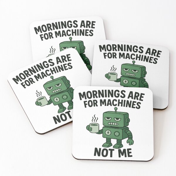 Item preview, Retro Robot Morning Mood – Mornings Are for Machines, Not Me designed and sold by BloomOfDesign.