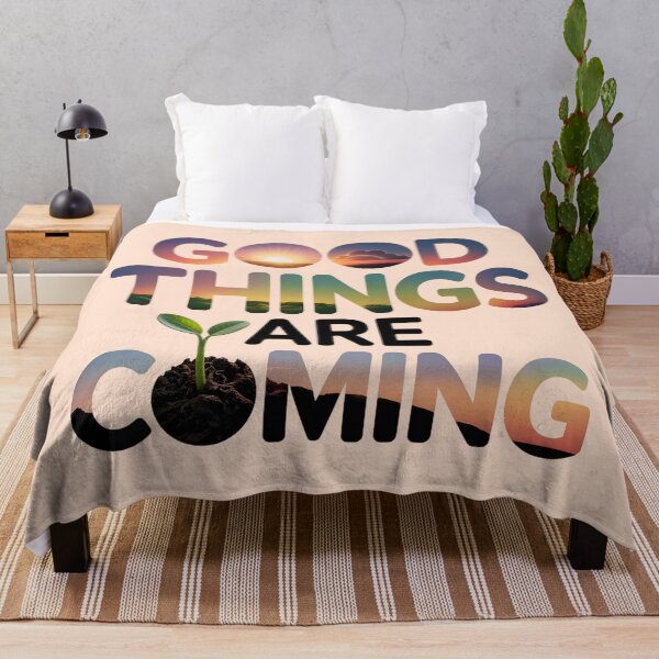 Item preview, Good Things Are Coming Optimistic Positive Quote Sunrise Typography designed and sold by NewAspect.