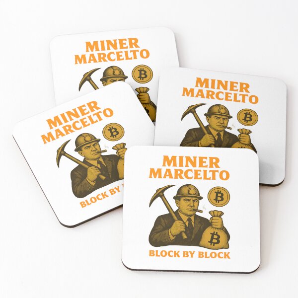 Item preview, "Miner Marcelto – Block by Block" | Bitcoin Mining Design designed and sold by BitCrop.