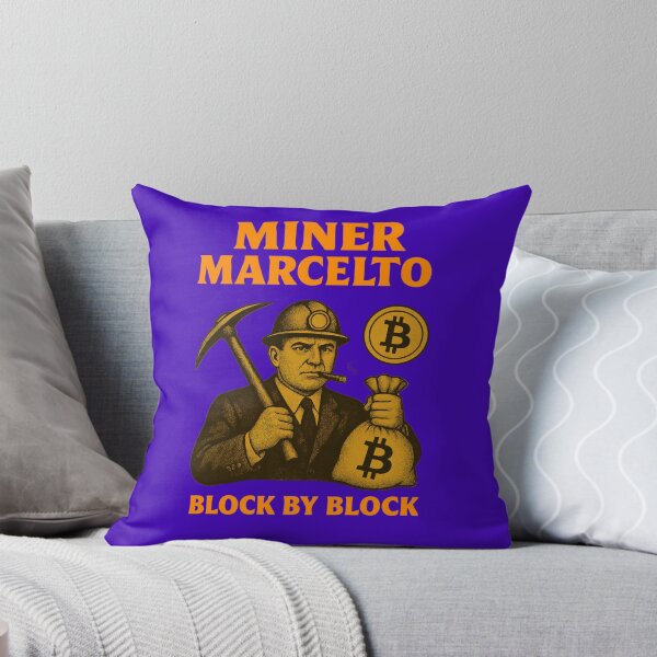Item preview, "Miner Marcelto – Block by Block" | Bitcoin Mining Design designed and sold by BitCrop.