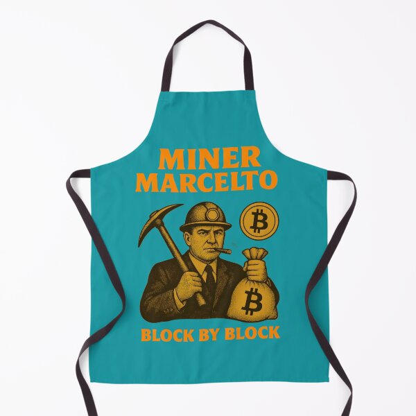 Item preview, "Miner Marcelto – Block by Block" | Bitcoin Mining Design designed and sold by BitCrop.