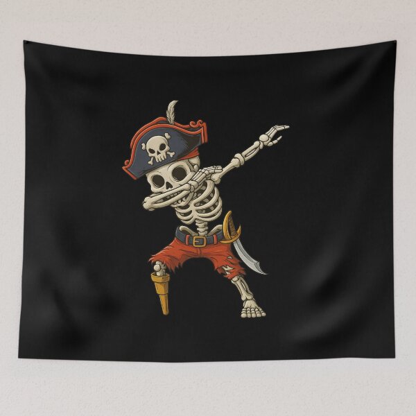 Item preview, Dabbing Skeleton Pirate - Pirate Skeleton Dab – Funny Pirate Dancing Skeleton with Tricorn Hat, Peg Leg and Cutlass Cartoon Illustration designed and sold by StickerHavenn.