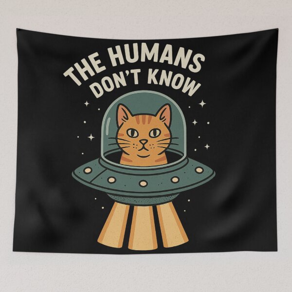 Item preview, Catspiracy UFO | Funny Alien Cat Design | “The Humans Don’t Know” Meme Art designed and sold by SavvyPink.