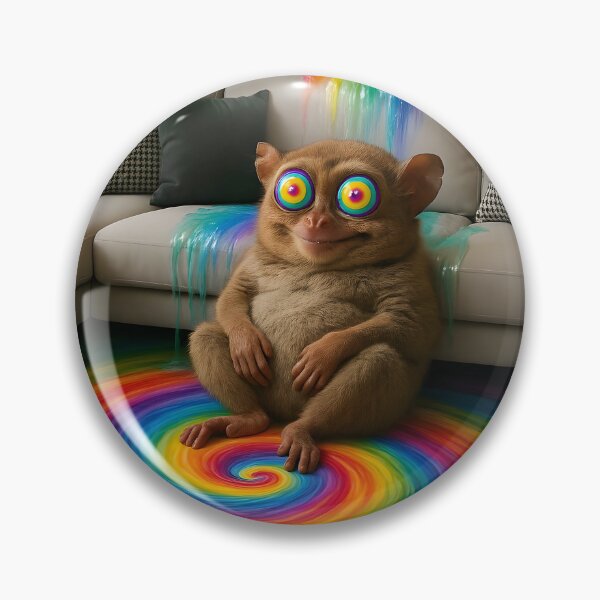 Item preview, Psychedelic Tarsier in Rainbow Room designed and sold by DuttyLion.