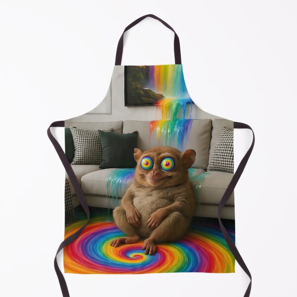 Item preview, Psychedelic Tarsier in Rainbow Room designed and sold by DuttyLion.