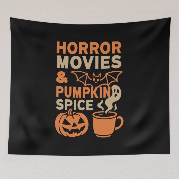 Item preview, Horror Movies and Pumpkin Spice Halloween designed and sold by ChunkByChunk.