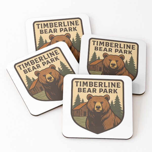 Item preview, Timberline Bear Park Vintage Grizzly Bear & Cabin Emblem designed and sold by NSB-Design.