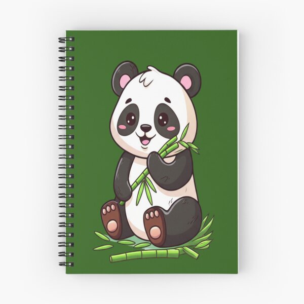 Item preview, Happy Cartoon Panda Holding Bamboo Leaves designed and sold by PrintBreeze.