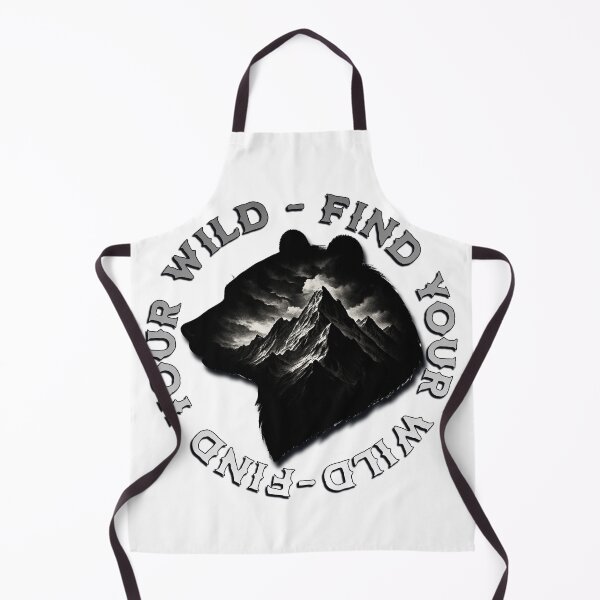 Item preview, "Find Your Wild" Monochrome Bear & Mountain Adventure Badge designed and sold by NSB-Design.