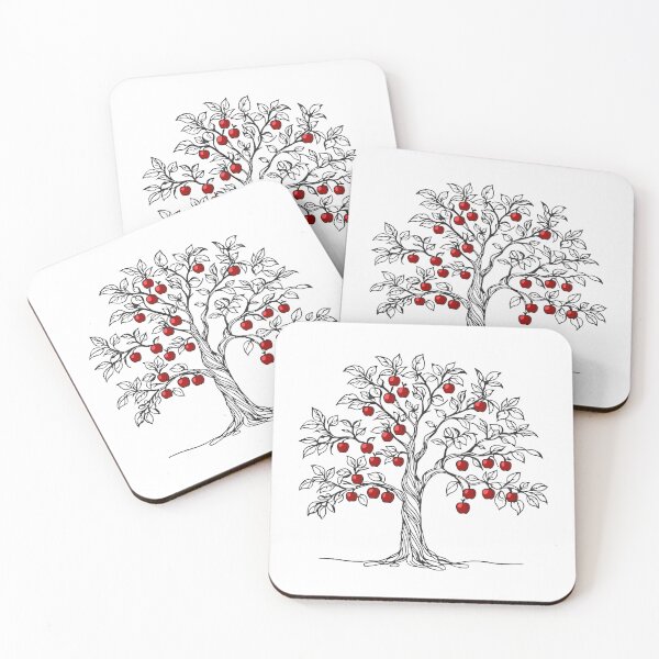 Item preview, Apple Tree of Temptation – Elegant Line Art Nature Design designed and sold by AlmaMoArt.