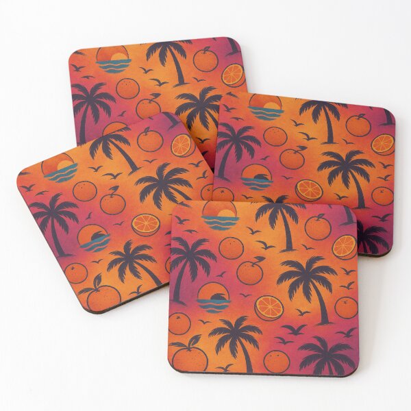 Item preview, Tropical Oranges Palm Trees Sunset Pattern designed and sold by Graphics4X.