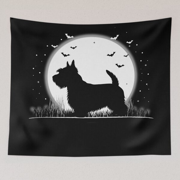 Item preview, Skye Terrier Dog – Halloween Moon Silhouette designed and sold by The Real Life Symphony.