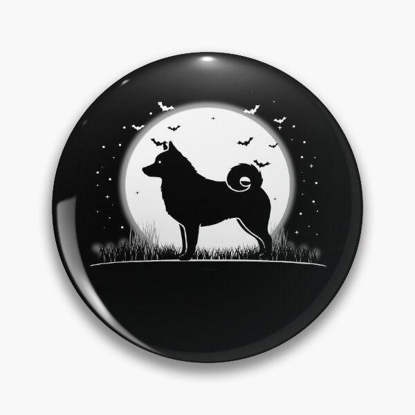 Item preview, Finnish Spitz Dog – Halloween Moon Silhouette designed and sold by The Real Life Symphony.