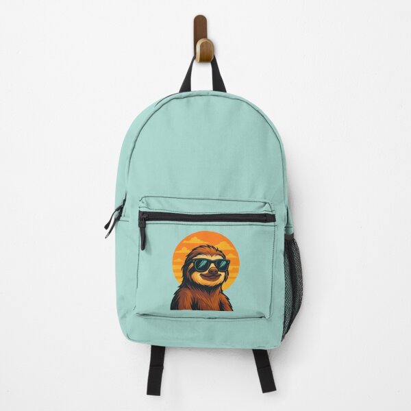 Item preview, Chill Sloth with Sunglasses - Retro Sunset Vibes designed and sold by Myra365Art.