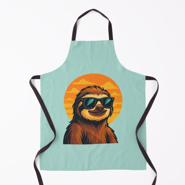 Item preview, Chill Sloth with Sunglasses - Retro Sunset Vibes designed and sold by Myra365Art.