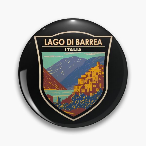 Item preview, Lake Barrea Italy Travel Art Badge designed and sold by KrisSidDesigns.
