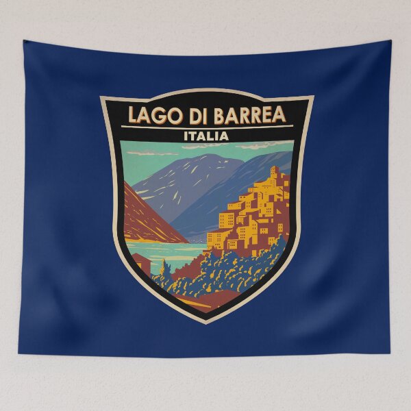 Item preview, Lake Barrea Italy Travel Art Badge designed and sold by KrisSidDesigns.