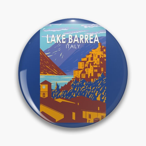 Item preview, Lake Barrea Italy Illustration Travel Art Vintage designed and sold by KrisSidDesigns.