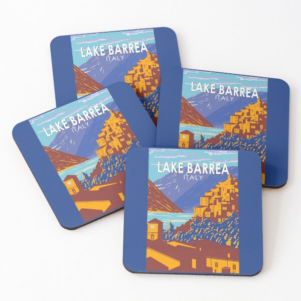 Item preview, Lake Barrea Italy Illustration Travel Art Vintage designed and sold by KrisSidDesigns.