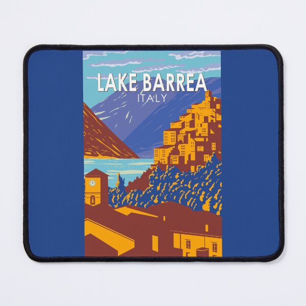 Item preview, Lake Barrea Italy Illustration Travel Art Vintage designed and sold by KrisSidDesigns.