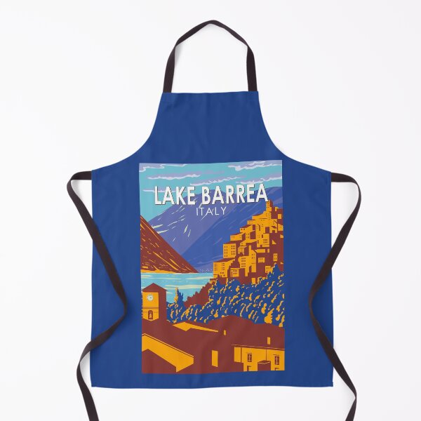 Item preview, Lake Barrea Italy Illustration Travel Art Vintage designed and sold by KrisSidDesigns.