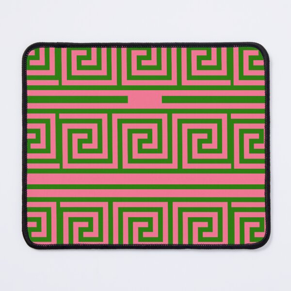 Item preview, Green On Pink Background Greek Key Fret Pattern designed and sold by PatternTitan.