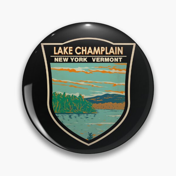 Item preview, Lake Champlain Vermont New York Travel Art Badge designed and sold by KrisSidDesigns.