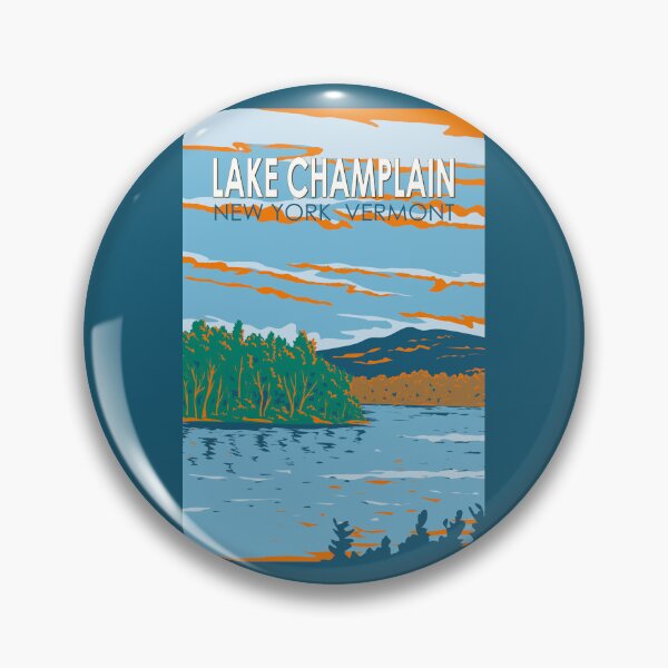 Item preview, Lake Champlain Vermont New York Illustration Travel Art Vintage designed and sold by KrisSidDesigns.
