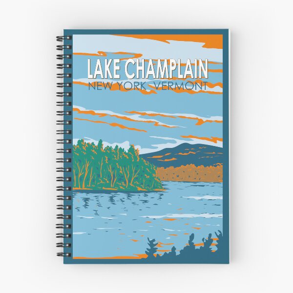 Item preview, Lake Champlain Vermont New York Illustration Travel Art Vintage designed and sold by KrisSidDesigns.