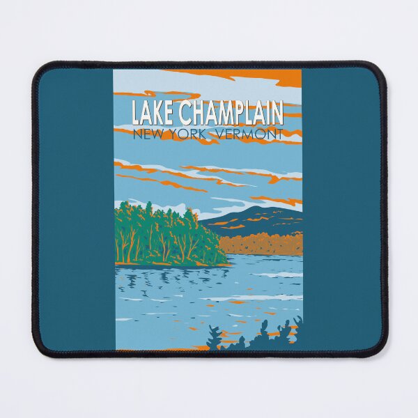 Item preview, Lake Champlain Vermont New York Illustration Travel Art Vintage designed and sold by KrisSidDesigns.