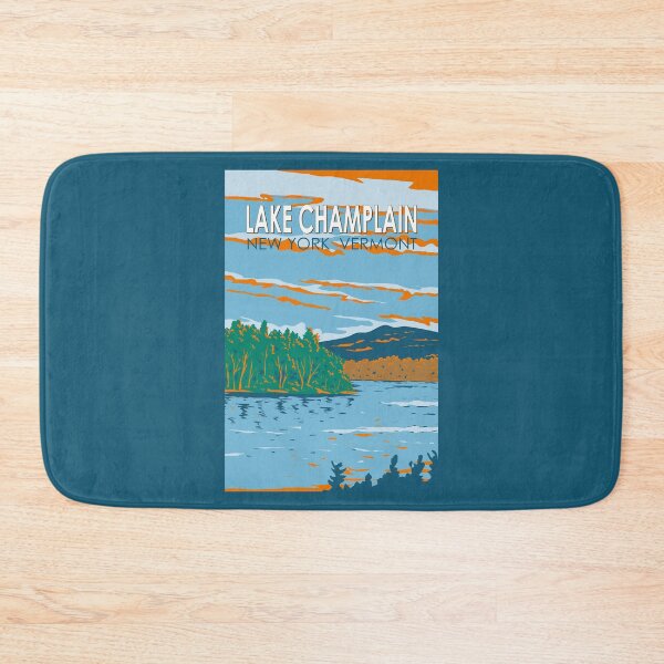 Item preview, Lake Champlain Vermont New York Illustration Travel Art Vintage designed and sold by KrisSidDesigns.