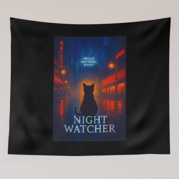 Item preview, Night Watcher - Feline Protector  designed and sold by CleverCulture.