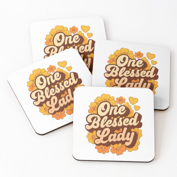 Item preview, One Blessed Lady – Retro Floral Lettering Faith and Gratitude Positive Quote Aesthetic designed and sold by StickerHavenn.