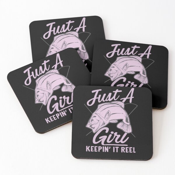 Item preview, Just a Girl Keepin’ It Reel – Women’s Fishing Pun with Bass Illustration Retro Script designed and sold by StickerHavenn.