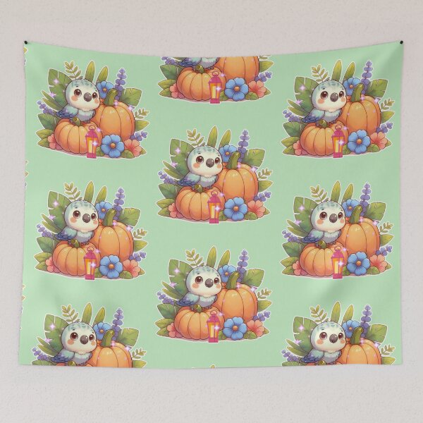 Item preview, Autumn Pumpkin Parrot – Cute Tropical Fall Bird Illustration designed and sold by Sugar Wisdom .