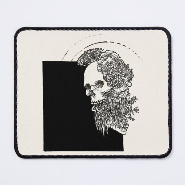 Item preview, Skull with Yarrow and Mushrooms designed and sold by PirateGirl28.
