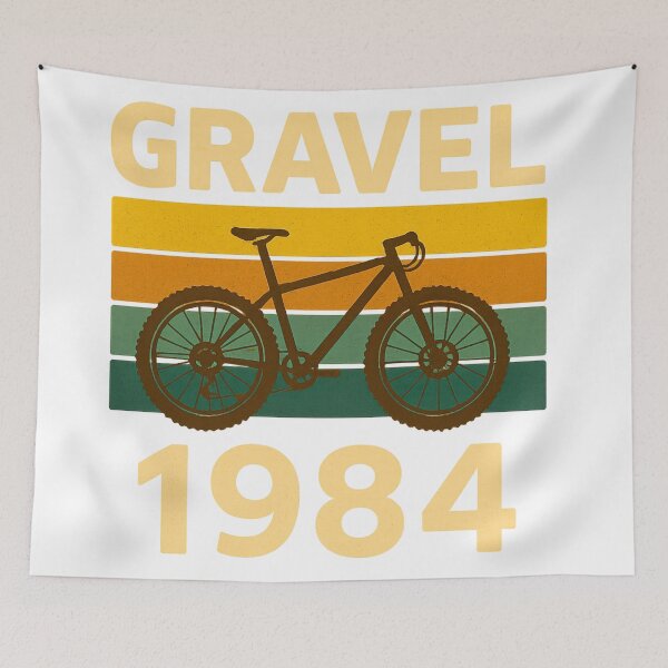Item preview, Gravel 1984 Vintage Stripes Cycling Design designed and sold by Qbi Cycle & Co. – Cycling Apparel & Accessories.