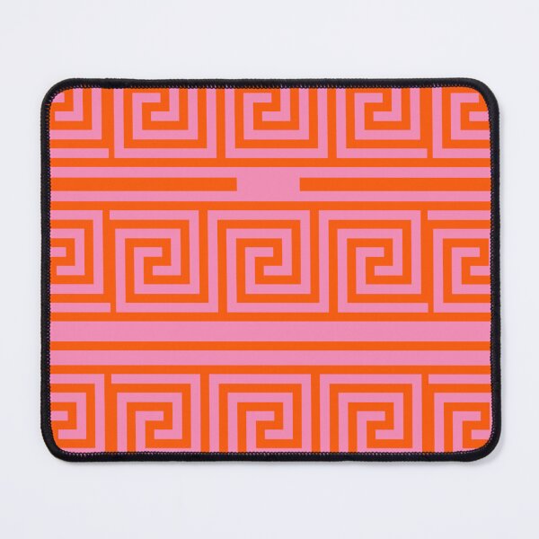 Item preview, Orange On Pink Background Greek Key Fret Pattern designed and sold by PatternTitan.