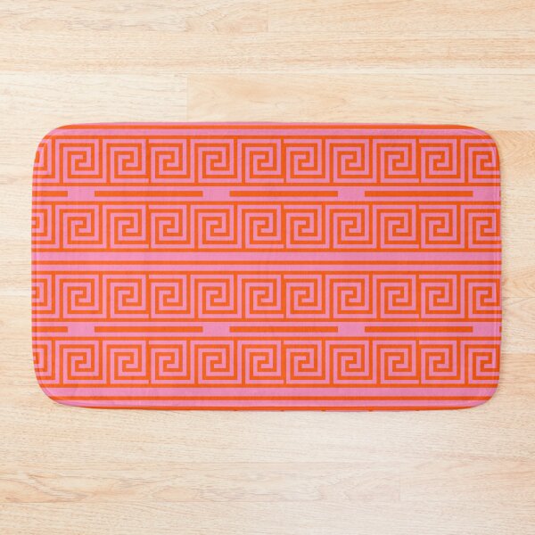 Item preview, Orange On Pink Background Greek Key Fret Pattern designed and sold by PatternTitan.