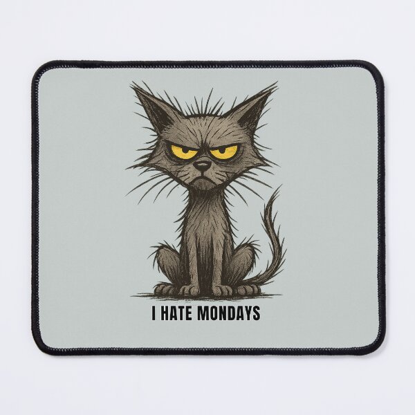 Item preview, I Hate Mondays – Funky Cats Grumpy Cat Design designed and sold by EverydayJoes.