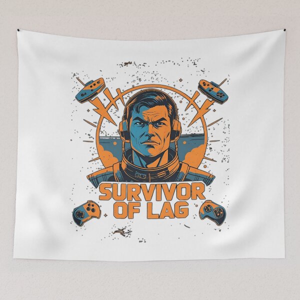 Item preview, Survivor of Lag – Retro Space Pilot Tee designed and sold by OhMyCotton.