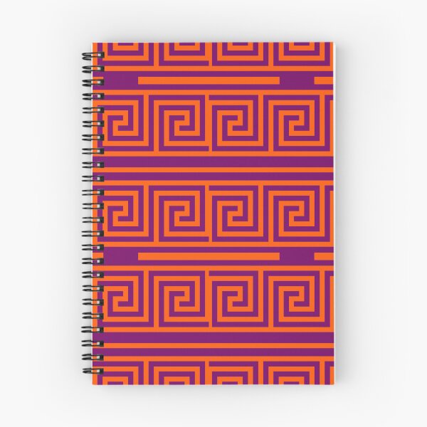Item preview, Orange On Purple Background Greek Key Fret Pattern designed and sold by PatternTitan.